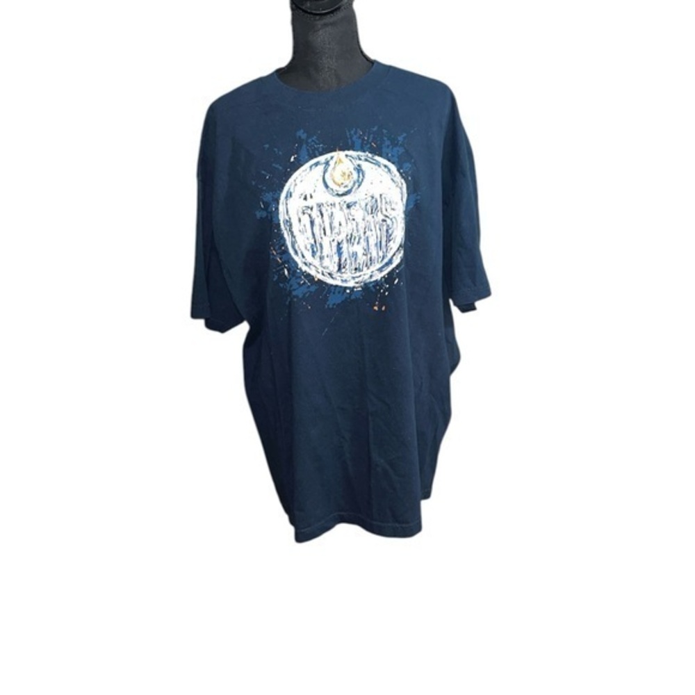 3/25$ (Mix&Match) Oilers Adidas Navy Blue Short Sleeve Tee NHL XL